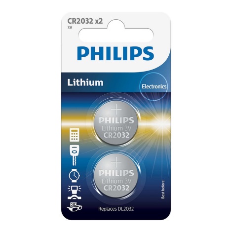 Philips CR2032P2/01B - 2 kom Litijeva baterija gumbasta CR2032 MINICELLS 3V 240mAh