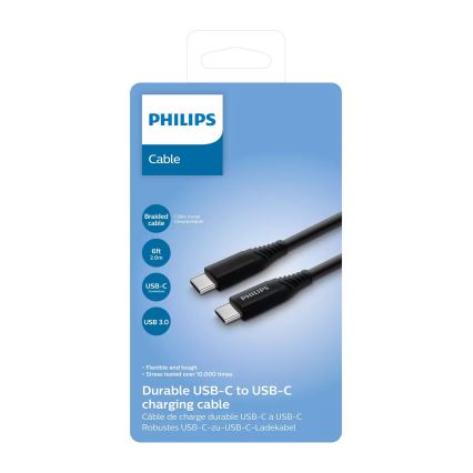 Philips DLC5206C/00 - USB kabel USB-C 3.0 priključek 2m črna/siva