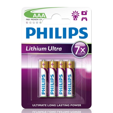 Philips FR03LB4A/10 - 4 kom Litijeva baterija AAA LITHIUM ULTRA 1,5V
