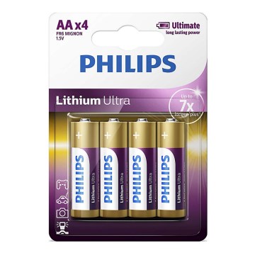 Philips FR6LB4A/10 - 4 kom. Litijeva baterija AA LITHIUM ULTRA 1,5V 2400mAh