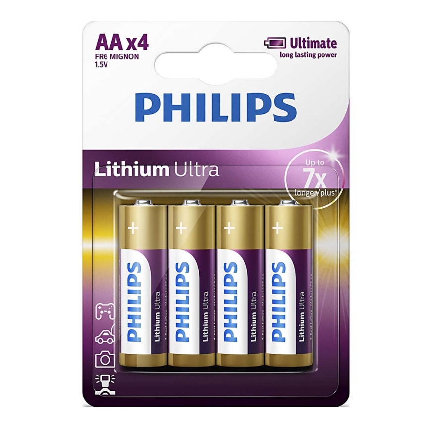 Philips FR6LB4A/10 - 4 kom. Litijeva baterija AA LITHIUM ULTRA 1,5V 2400mAh