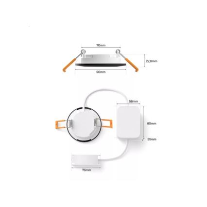 Philips - Komplet 2x LED RGBW z zatemnitvijo, vgradna kopalniška svetilka Hue SLIM LED/8,3W/230V 2000-6500K črna IP44