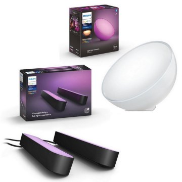 Philips - Komplet 2x LED RGB zatemnjiva namizna svetilka Hue PLAY LED/6W/230V 2000-6500K + zatemnjiva namizna svetilka GO LED/6W/230V 2000-6500K