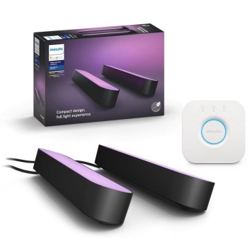 Philips - komplet 2x LED RGB zatemnjivih namiznih svetilk Hue PLAY WACA LED/6W/230V 2000-6500K + Hue Bridge