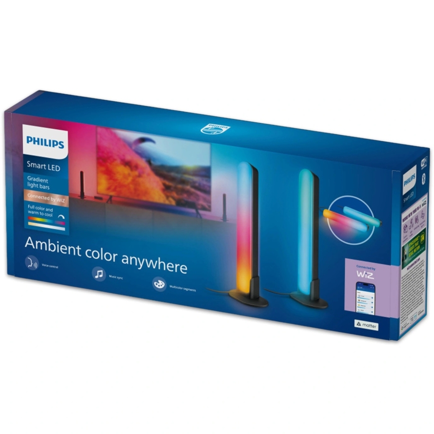 Philips - Komplet 2x zatemnljivih LED RGBIC svetil SMART GRADIENT LED/8W/230V 2700-6500K Wi-Fi