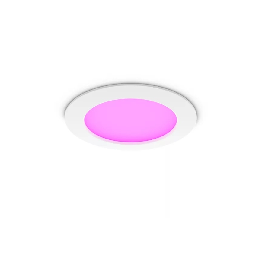 Philips - Komplet 2x zatemnjenih LED RGBW vgradnih stropnih svetilk za kopalnico Hue SLIM LED/12W/230V 2000-6500K bela IP44