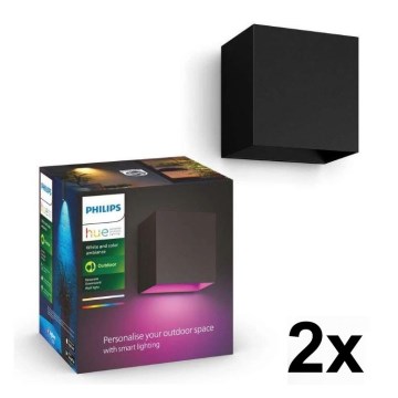 Philips - Komplet 2x LED RGBW s nastavljivo svetlobno intenziteto, zunanja stenska svetilka Hue RESONATE LED/8W/230V 2000-6500K IP44