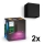 Philips - Komplet 2x LED RGBW s nastavljivo svetlobno intenziteto, zunanja stenska svetilka Hue RESONATE LED/8W/230V 2000-6500K IP44