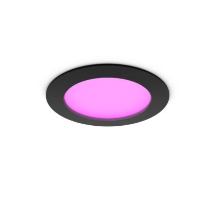 Philips - Komplet 2x LED RGBW z možnostjo zatemnitve, vgradna stropna svetilka za kopalnico Hue SLIM LED/12W/230V 2000-6500K črna IP44