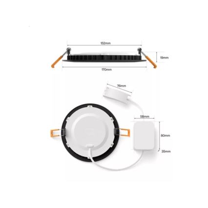 Philips - Komplet 2x LED RGBW z možnostjo zatemnitve, vgradna stropna svetilka za kopalnico Hue SLIM LED/12W/230V 2000-6500K črna IP44