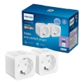 Philips - komplet 2x pametna SCHUKO vtičnica 2300 W + merilnik porabe Wi-Fi