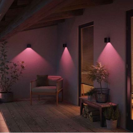 Philips - Komplet 2x LED RGBW s nastavljivo svetlobno intenziteto, zunanja stenska svetilka Hue RESONATE LED/8W/230V 2000-6500K IP44