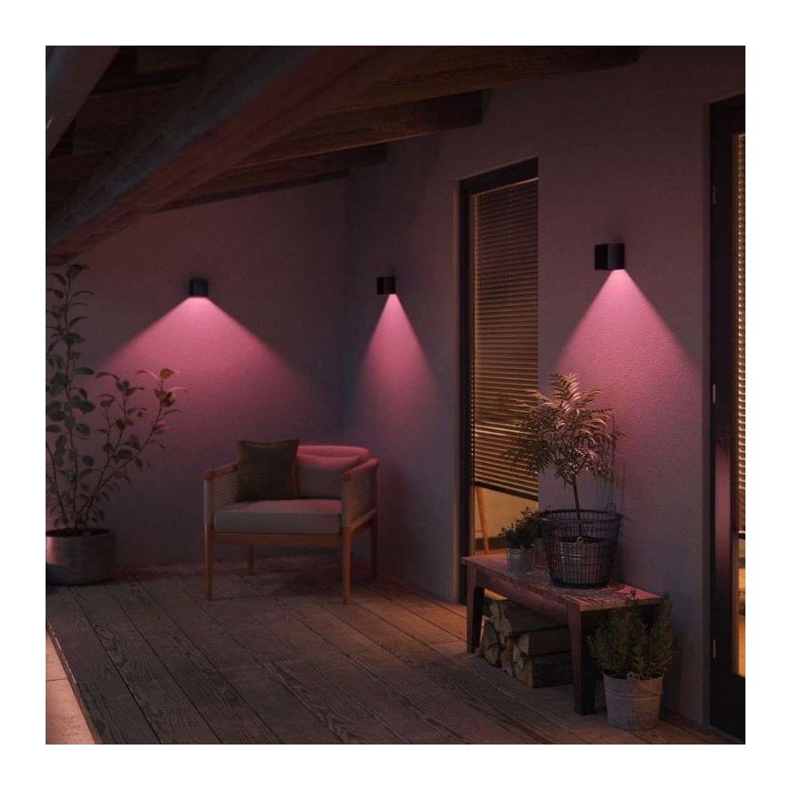 Philips - Komplet 2x LED RGBW s nastavljivo svetlobno intenziteto, zunanja stenska svetilka Hue RESONATE LED/8W/230V 2000-6500K IP44