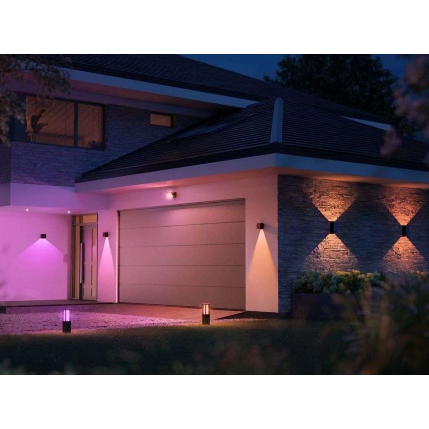 Philips - Komplet 2x LED RGBW s nastavljivo svetlobno intenziteto, zunanja stenska svetilka Hue RESONATE LED/8W/230V 2000-6500K IP44