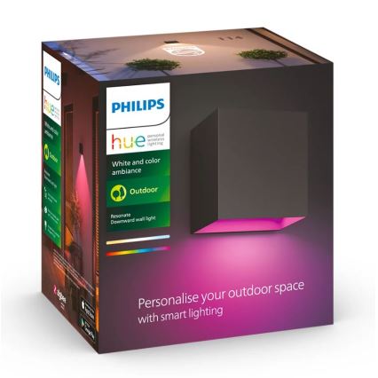 Philips - Komplet 2x LED RGBW s nastavljivo svetlobno intenziteto, zunanja stenska svetilka Hue RESONATE LED/8W/230V 2000-6500K IP44