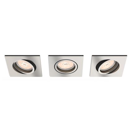 Philips - Komplet 3x LED RGBW zatemnjevalne vgradne stropne svetilke DONEGAL 3xGU10/4,8W/230V + daljinski upravljalnik
