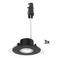 Philips - KOMPLET 3x LED zatemnjiva vgradna stropna svetilka CILANTRO LED/5W/230V 4000K črna