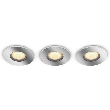 Philips - komplet 3x LED zatemnljivo kopalniško svetilo Hue ADORE 1xGU10/5W/230V IP44 + daljinski upravljalnik