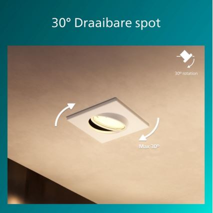 Philips - KOMPLET 3x vgradna stropna svetilka PERIDOT 1xGU10/7W/230V bela