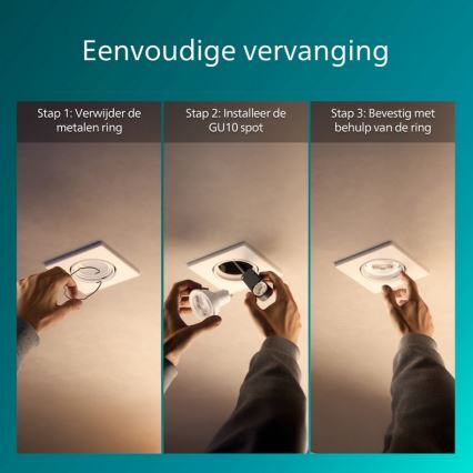 Philips - KOMPLET 3x vgradna stropna svetilka PERIDOT 1xGU10/7W/230V bela