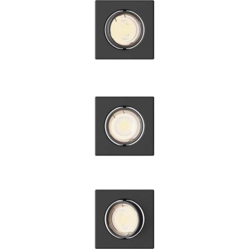 Philips - Komplet 3x vgradna stropna svetilka PERIDOT 1xGU10/7W/230V črna