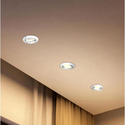 Philips - KOMPLET 3x vgradnih stropnih svetilk PERIDOT 1xGU10/7W/230V, bela