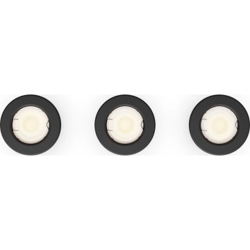 Philips - Komplet 3x vgradnih stropnih svetilk PERIDOT 1xGU10/7W/230V črna