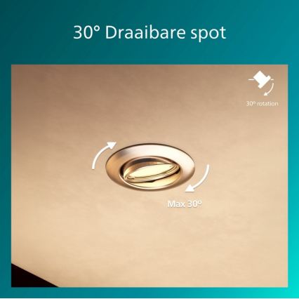 Philips - Komplet 3x vgradnih stropnih svetilk PERIDOT, 1xGU10/7W/230V, srebrna