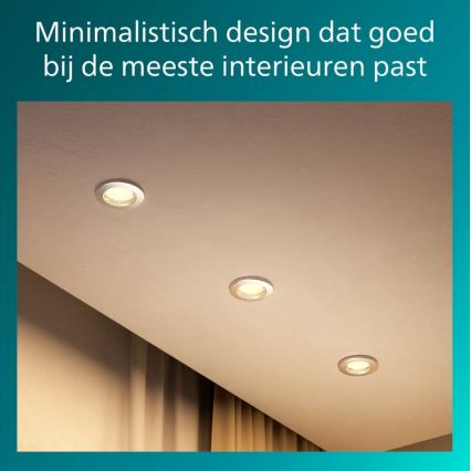 Philips - KOMPLET 3x vgradnih stropnih svetilk PERIDOT 1xGU10/7W/230V srebrna