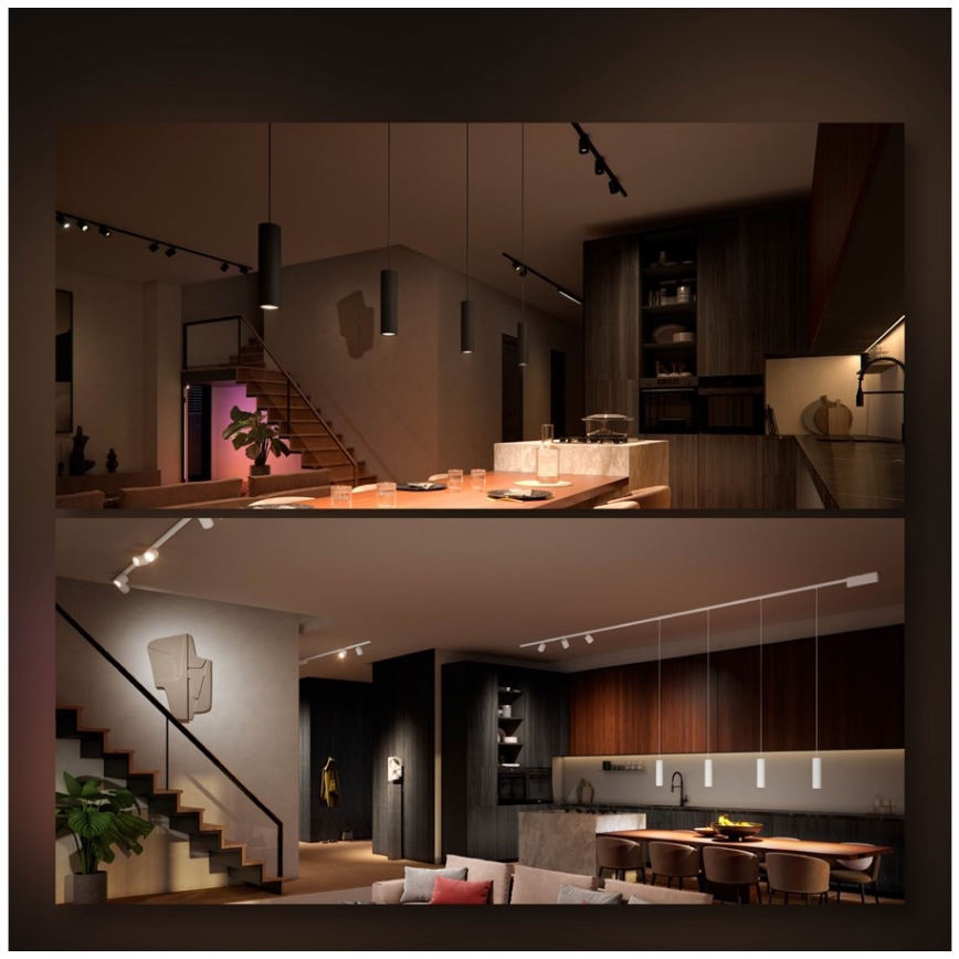 Philips - KOMPLET 3x LED RGB zatemnjevalen viseči lestenec na kablu za tirni sistem Hue PERIFO LED RGB/15,6W/230V 2000-6500K