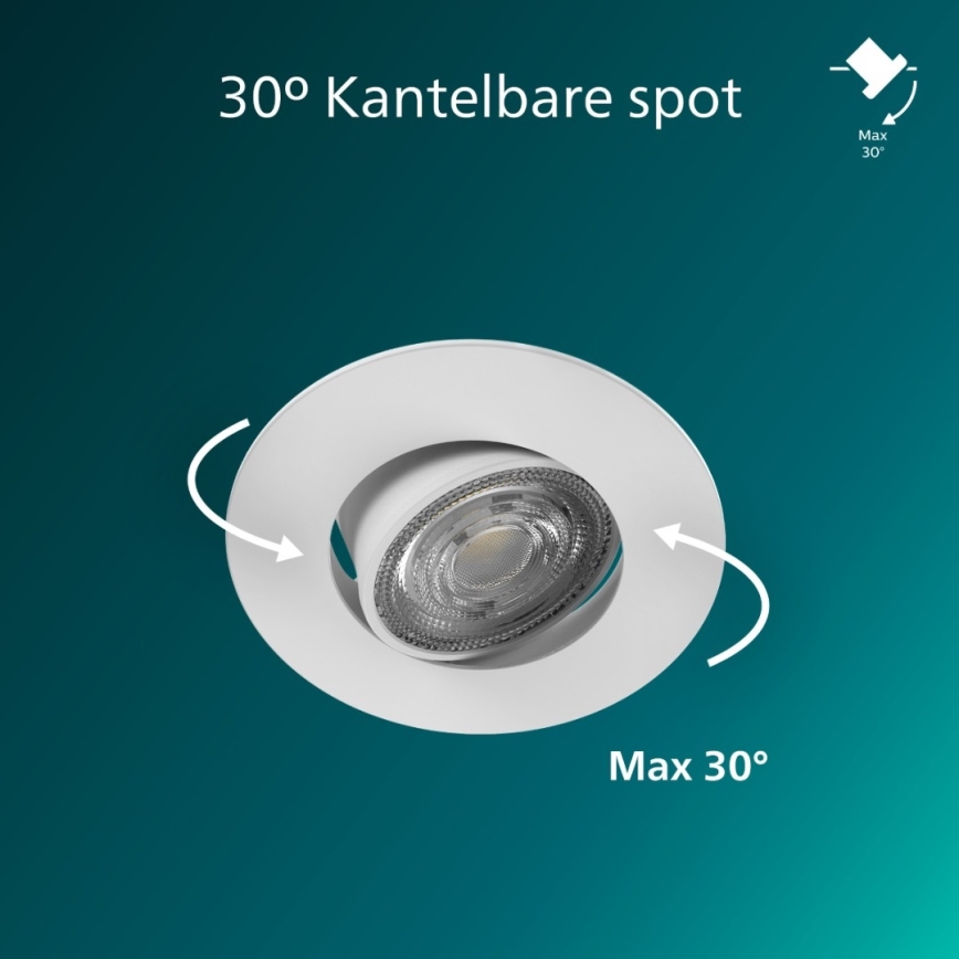 Philips - Komplet 3x zatemnljivih vgradnih LED-svetilk CILANTRO LED/5W/230V 4000K bela