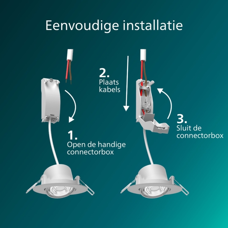 Philips - Komplet 3x zatemnljivih vgradnih LED-svetilk CILANTRO LED/5W/230V 4000K bela
