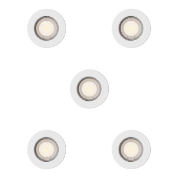 Philips - komplet 5 vgradnih stropnih svetil PERIDOT 1xGU10/7W/230V bela