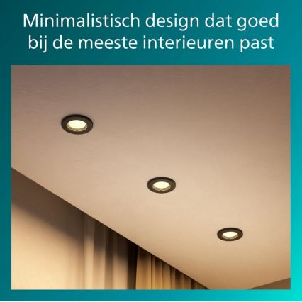 Philips - Komplet 5x vgradnih stropnih svetilk PERIDOT 1xGU10/7W/230V črna