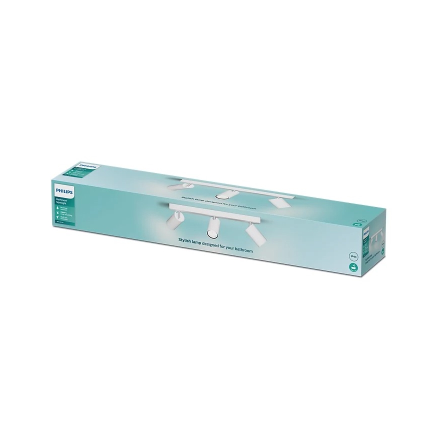 Philips - Kopalniški reflektor IDRIS 3xGU10/5W/230V IP44 bela