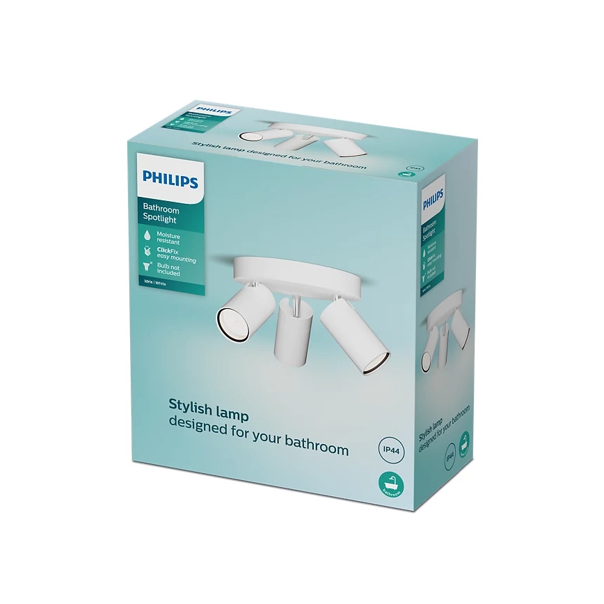 Philips - Kopalniški reflektor IDRIS 3xGU10/5W/230V IP44 bela