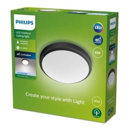 Philips - LED Kopalniška stropna svetilka LED/6W/230V 4000K IP54 črna