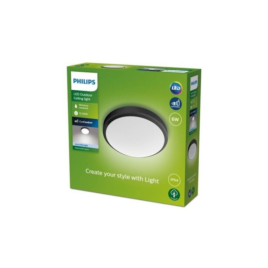 Philips - LED Kopalniška stropna svetilka LED/6W/230V 4000K IP54 črna