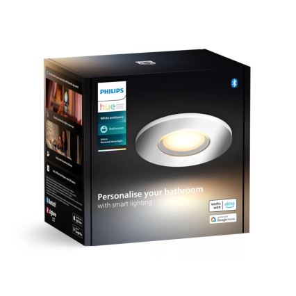 Philips - LED Zatemnitvena kopalniška vgradna svetilka Hue ADORE BATHROOM 1xGU10/4,2W/230V 2200-6500K IP44
