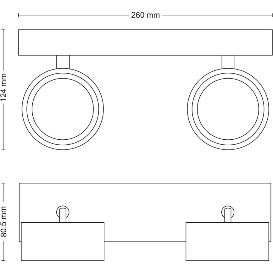 Philips - LED Reflektor 2xLED/5,5W/230V črna