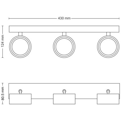 Philips - LED Reflektor 3xLED/5,5W/230V črna