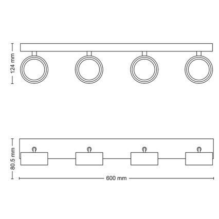 Philips - LED Reflektor 4xLED/5,5W/230V bela