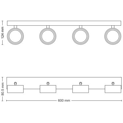 Philips - LED Reflektor 4xLED/5,5W/230V črna