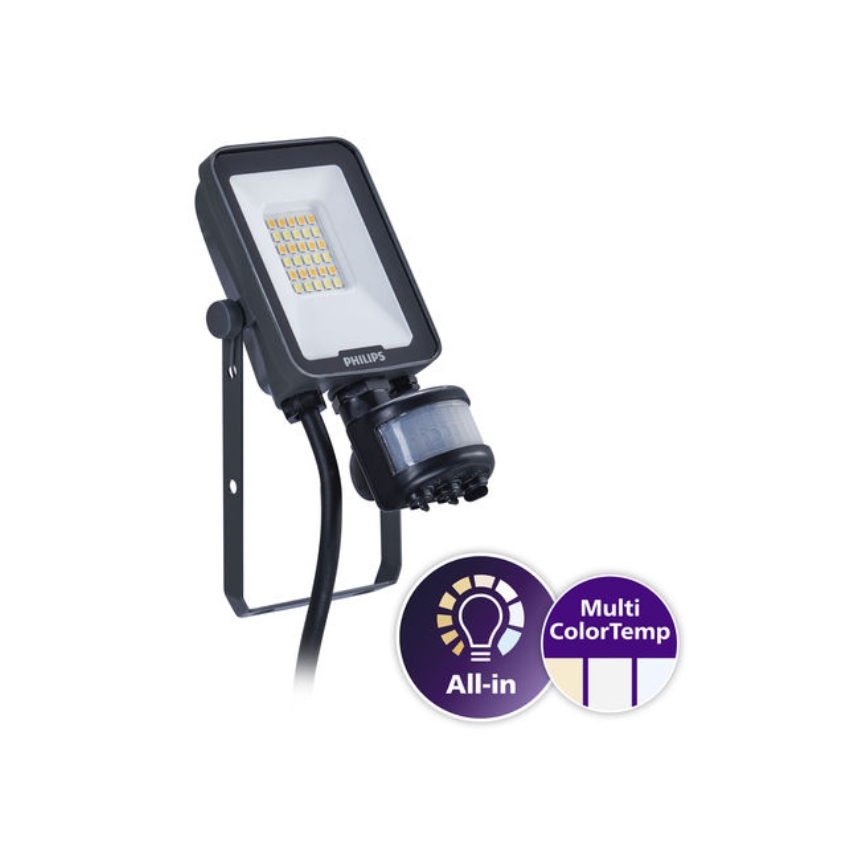 Philips - LED reflektor s senzorjem gibanja in senzorjem mraka LEDINAIRE ALL-IN LED/10W/230V 3000/4000/6500K IP65