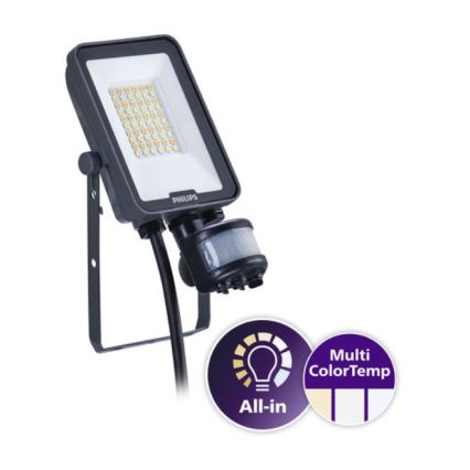 Philips - LED reflektor s senzorjem gibanja in senzorjem mraka LEDINAIRE ALL-IN LED/20W/230V 3000/4000/6500K IP65