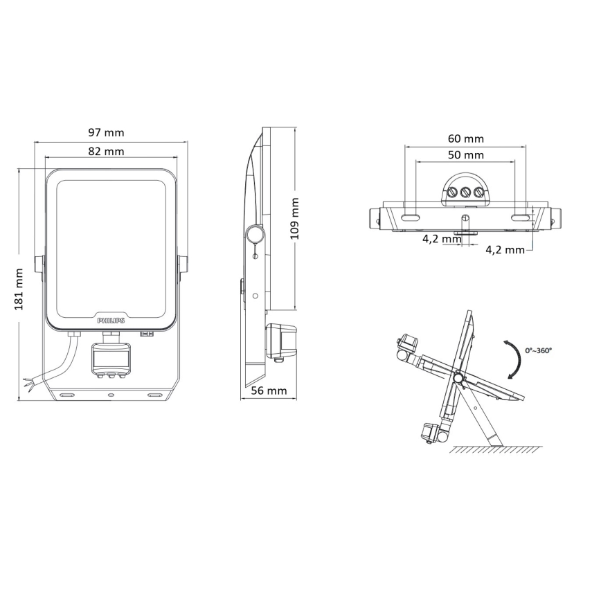 Philips - LED reflektor s senzorjem gibanja in senzorjem mraka LEDINAIRE ALL-IN LED/20W/230V 3000/4000/6500K IP65