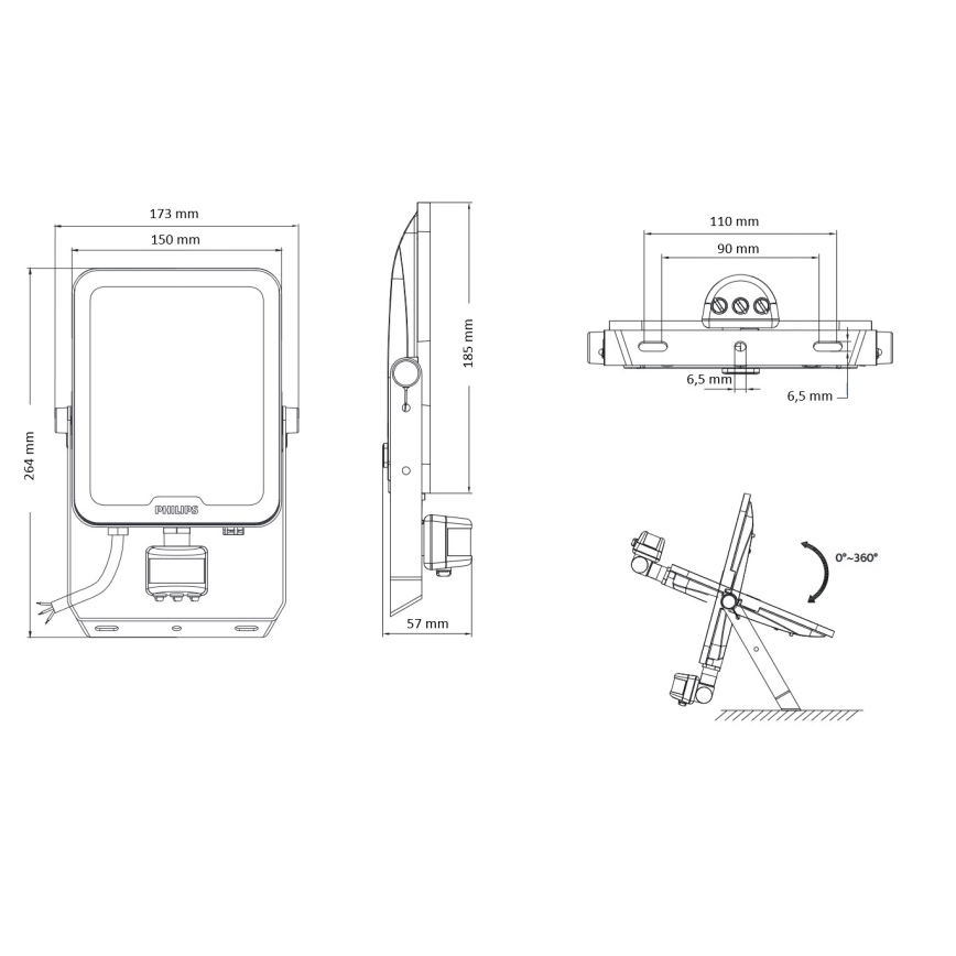 Philips - LED-reflektor s senzorjem gibanja in senzorjem mraka LEDINAIRE ALL-IN LED/50W/230V 3000/4000/6500K IP65
