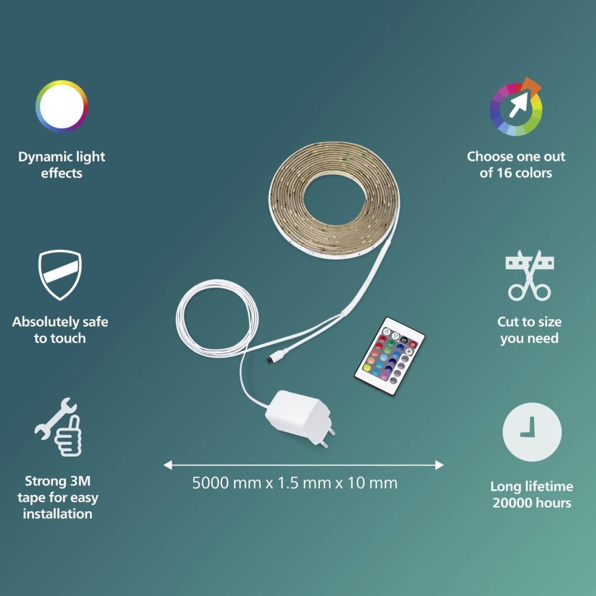 Philips - LED RGBW Dimmabilni Trak 5m LED/12W/230V + Daljinski upravljač