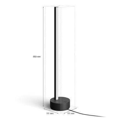 Philips - LED RGB Zatemnitvena namizna svetilka Hue SIGNE LED/12W/230V 2000-6500K črna