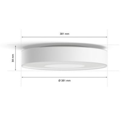 Philips -LED RGB Zatemnitvena stropna svetilka Hue INFUSE LED/33,5W/230V 2000-6500K pr. 381 mm bela